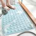 Square Shower Mat Extra Large Non Slip Mat For Elderly & Kids Bathroom Drain Holes Strong