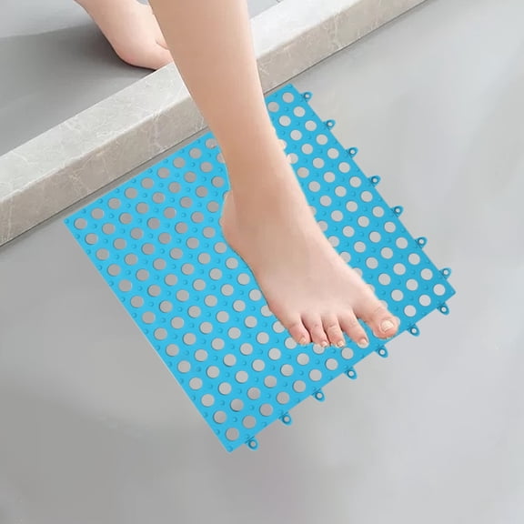 Square Shower Mat Non Slip Shower Mats for Inside Shower Square Shower Stall Mat for Shower Floors | Secure Suction Cups and Drain Holes - Machine Washable