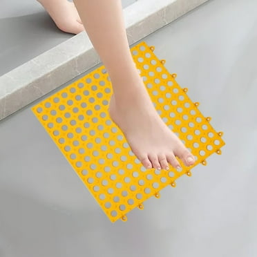 Square Shower Mat Non Slip Shower Mats for Inside Shower Square Shower Stall Mat for Shower Floors | Secure Suction Cups and Drain Holes - Machine Washable