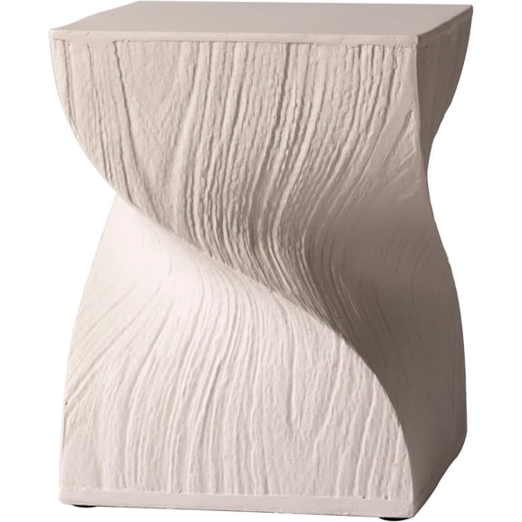 Square Side Table, Accent End Table for Home, Outdoor Patio, Living Room Sofa, Night Stand, Weather-Resistant, Onyx Series in Cream