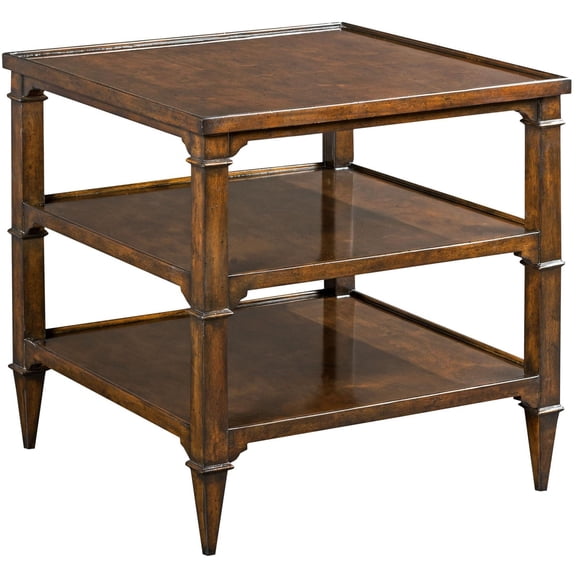 Square Side Table | Galleried Top, Bordeaux