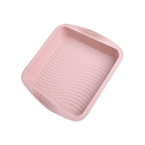 Square Silicone Cake Pan, Torqee 8x8 Inch Non-Stick Baking Mold, Multi-Purpose Bakeware, for Baking Supplies, Homemade Treats and Kitchen Use, Pink