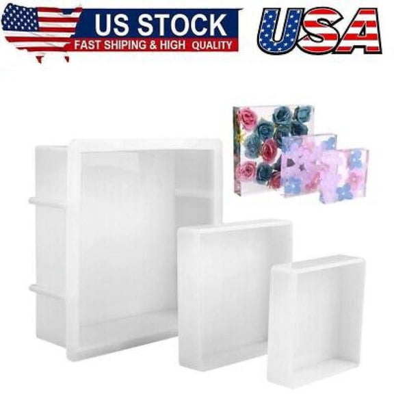 Square Silicone Molds for Resin, Large Resin Mold Glossy Deep Square Molds