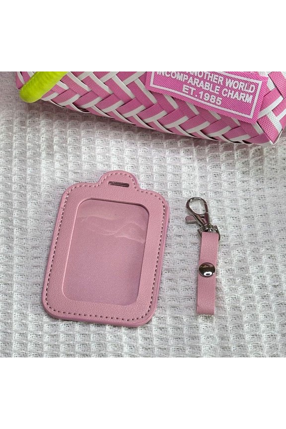 Square Silicone Protective Case Pendant Transparent Millet Badge Keyring Gumi Outing Anime Display PU Leather Pouch