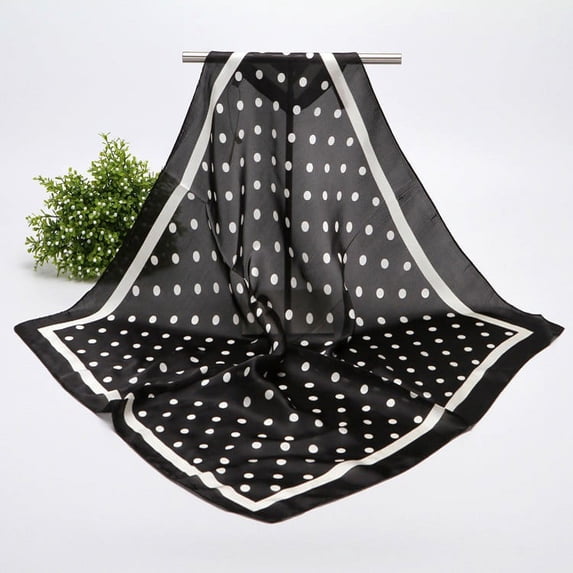 Square Silk Bandana Satin Head Scarves for Women Silk Neck Scarf Durag Hair Wrap for Sleeping Large Bandanas for Women Headbands Square Head Scarf Headwear Black One Size