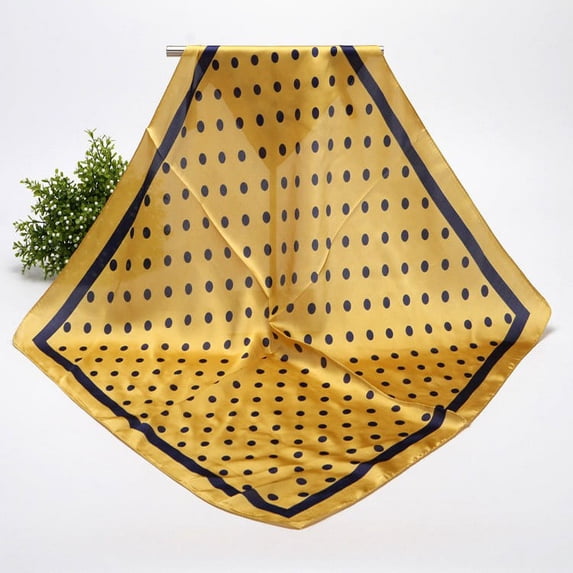 Square Silk Bandana Satin Head Scarves for Women Silk Neck Scarf Durag Hair Wrap for Sleeping Large Bandanas for Women Headbands Square Head Scarf Headwear Yellow One Size
