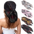 thumbnail image 1 of Square Silk Head Scarf of 4pcs Women 27” Satin Bandana Sleeping Wraps Lightweight Headscarf Boho Headwear, 1 of 9