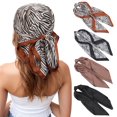 thumbnail image 1 of AWAYTR 27.5 Inches Silk Feeling Square Head Scarf - 4 Pcs Satin Square Head Scarves for Women Hair Bandanas Head Kerchief, 1 of 9
