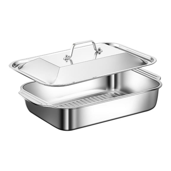 Square Silver Grilled Fish Tray Dishwasher Safe Square Serving Tray Perfect For Family Dinners And Parties