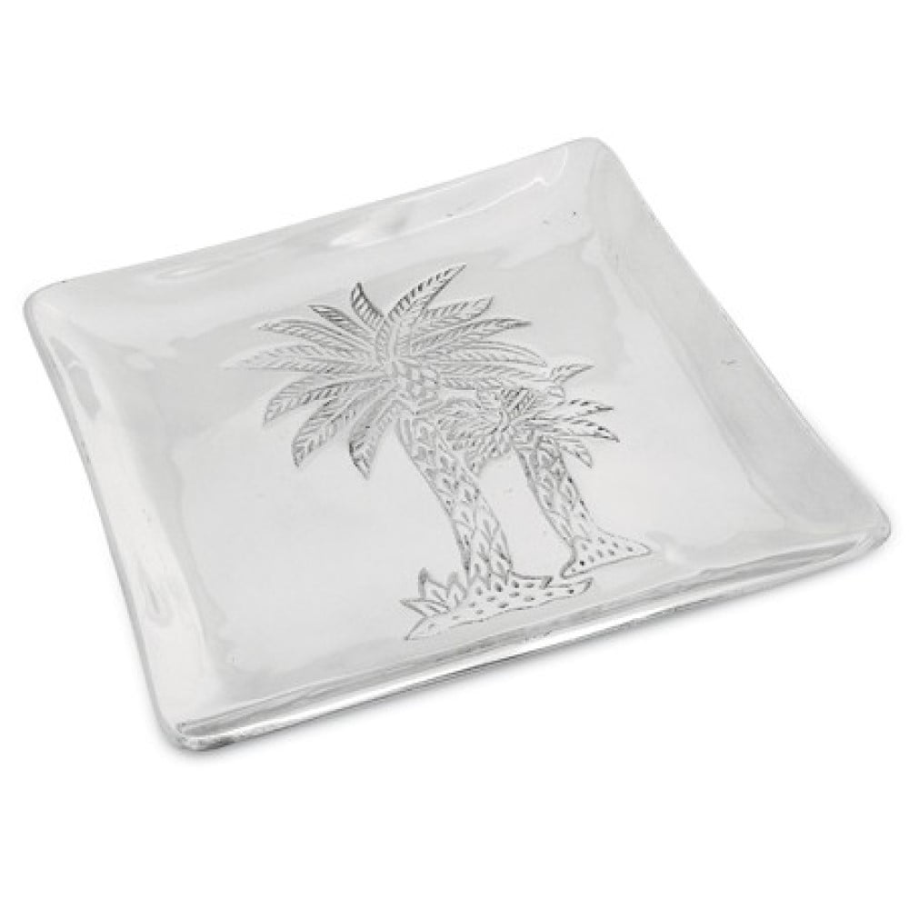 Square Silver Palm Tree Plate Square Silver Palm Tree Plate