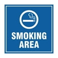 thumbnail image 1 of Square Smoking Area Sign (Blue) - Large, 1 of 1