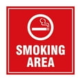 thumbnail image 1 of Square Smoking Area Sign (Red) - Large, 1 of 1