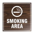 thumbnail image 1 of Square Smoking Area Sign (Walnut) - Large, 1 of 1