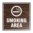 thumbnail image 1 of Square Smoking Area Sign (Walnut) - Small, 1 of 1
