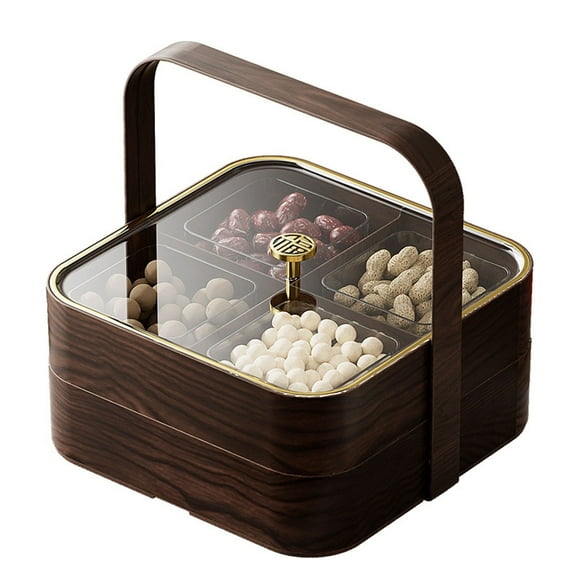 Square Snack Serving Tray with Lid,Organizer Fruit Platter Tray,Multipurpose Divided Serving Tray Dry Fruit Tray,Serving Dishe Platter with 8 Sections, for Spices Candy Nuts