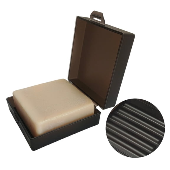 Square Soap Dishes Holder for Shower Travel Soap Container with Lid Lightweight Waterproof Soap Box for Dr. Squatch Men's Soap Bar for Traveling Toiletry Gym Bathroom (Black)