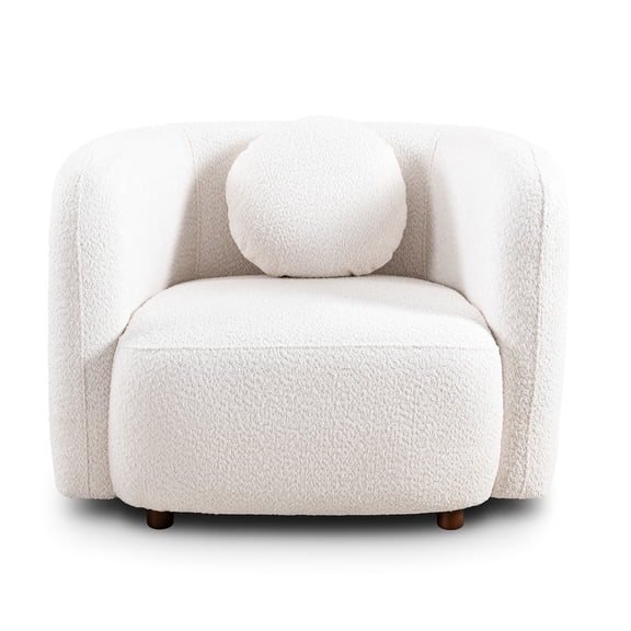 Square Sofa Chair | Japandi Style for Living Room Comfort | Boucle Fabric Upholstered | Easy Assembly and Maintenance