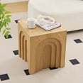 thumbnail image 1 of Square Sofa End Table, 15.74'' Wood Coffee Table with Natural Texture, Small Tea Accent Side Table for Living Room Bedroom Office, Natural, 1 of 8