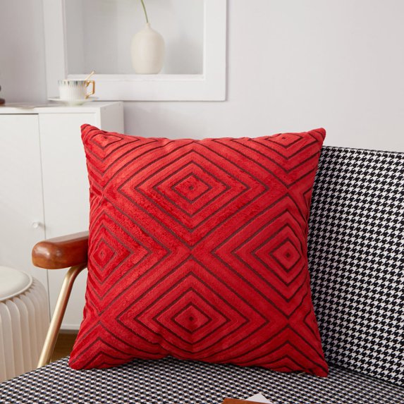 Square Soft Warm Decorative Luxury Cushion Cover Pillowcases Solid Colors, 8 Colors (With/Without Inserts) (Double Sides)