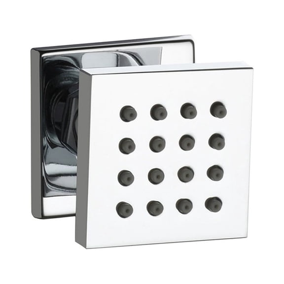Square Solid Brass Shower Body Spray Jets with 4 High-Pressure Nozzles, Adjustable Massage Hydrotherapy Chrome Sprayer, Easy-Clean Silicone Nozzles(G1/2)