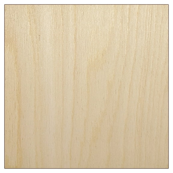 Square Solid Wood Shape Unfinished Piece Cutout Craft DIY Projects - 6.25 Inch Size - 1/4 Inch Thick
