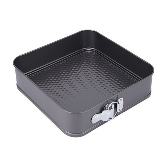 Square Springform Cake Pan Non Stick Metal Baking Dish with Secure Closure and Removable Bottom for Effortless Cake Release