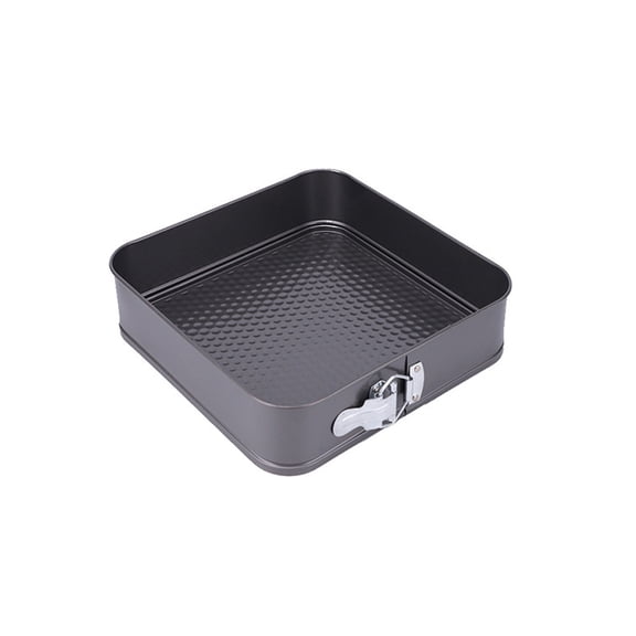 Square Springform Cake Pan Non Stick Metal Bakeware with Secure Clip and Removable Bottom for Baking