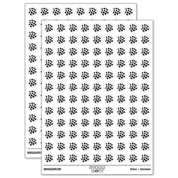 Square Sprinkles Confetti Party Background 200+ Round Stickers - White - Matte Finish - 0.50" Size