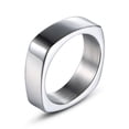 thumbnail image 1 of Mens Square Titanium Steel Ring Polished Band For Men Fashion Jewelry Gift For Him Elegant Classic Engagement Ring, 1 of 6