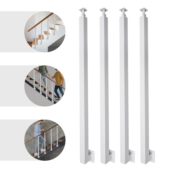 Square Stair Baluster Posts, Metal Stair Post, Decorative Railing for Stairs (3.15*3.15*39.37in)