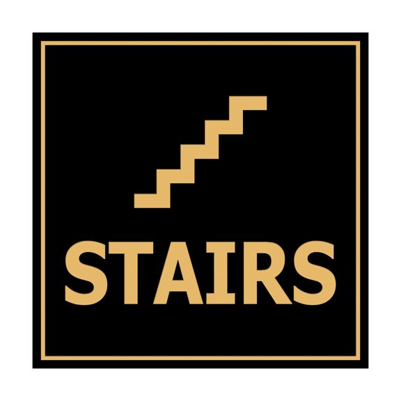 Square Stairs Sign (Black /Gold) - Small