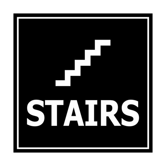 Square Stairs Sign (Black) - Small