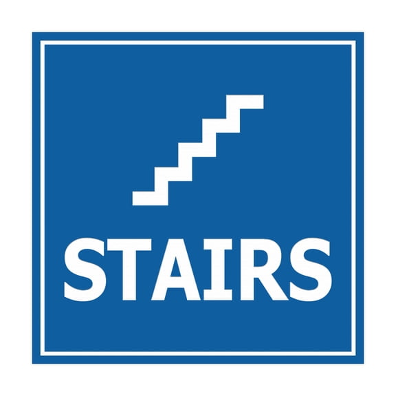 Square Stairs Sign (Blue) - Small
