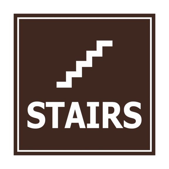 Square Stairs Sign (Dark Brown) - Small