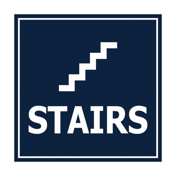 Square Stairs Sign (Navy Blue / White) - Small