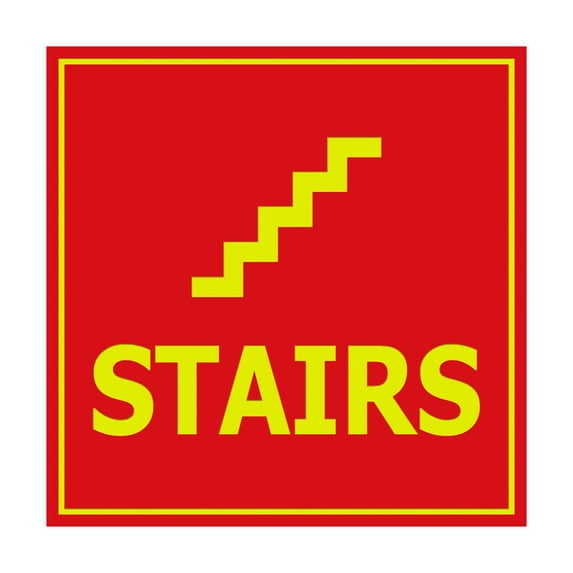 Square Stairs Sign (Red/Yellow) - Small