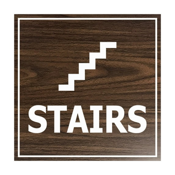 Square Stairs Sign (Walnut) - Large