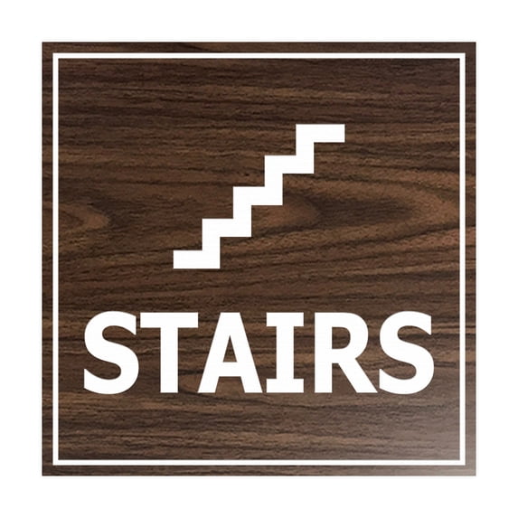 Square Stairs Sign (Walnut) - Small