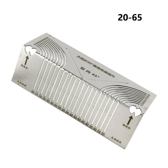 Square Steel Bending Ruler 90 Degree Right Angle Arc Bending Drawing Line Ruler Building Parallel Line Drawing Cutting Marking