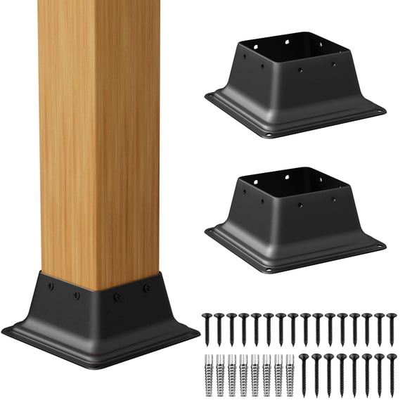 Square Steel Brackets 3 Count Heavy Duty For 4x4 Standard Wood Posts