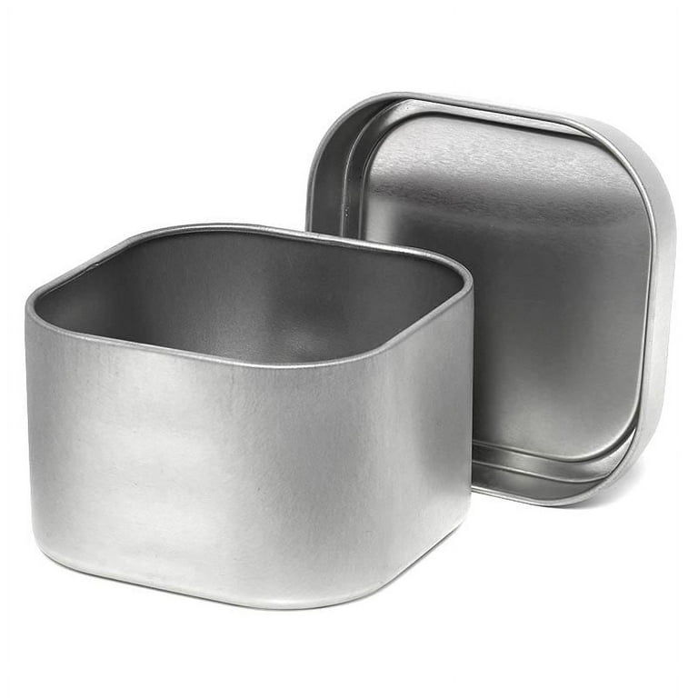 Square Steel Tin Can 4oz Quantity 24 Width 2 1 2