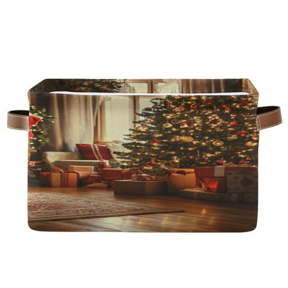 Square Storage Basket 14.2*10.2*8.3 Inch One Sizex1 Shelf Basket Open Home Storage Bins Bedroom Storage Basket Closet Storage Stylish Decor Christmas Fireplace Picture