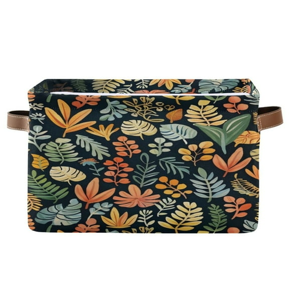 Square Storage Basket 14.2*10.2*8.3 Inch One Sizex1 Shelf Basket Open Home Storage Bins Bedroom Storage Basket Closet Storage Stylish Decor Hawaiian Grass