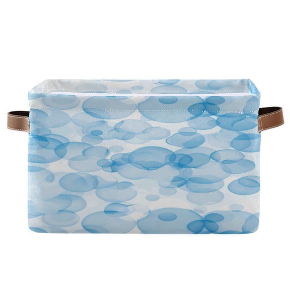 Square Storage Basket 14.2*10.2*8.3 Inch One Sizex1 Shelf Basket Open Home Storage Bins Bedroom Storage Basket Closet Storage Stylish Decor Light Blue Bubble