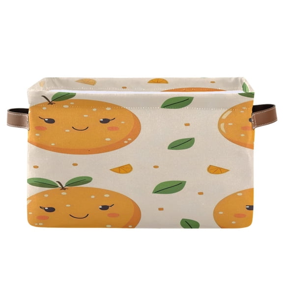 Square Storage Basket 14.2*10.2*8.3 Inch One Sizex2 Shelf Basket Open Home Storage Bins Bedroom Storage Basket Closet Storage Stylish Decor Cute Orange