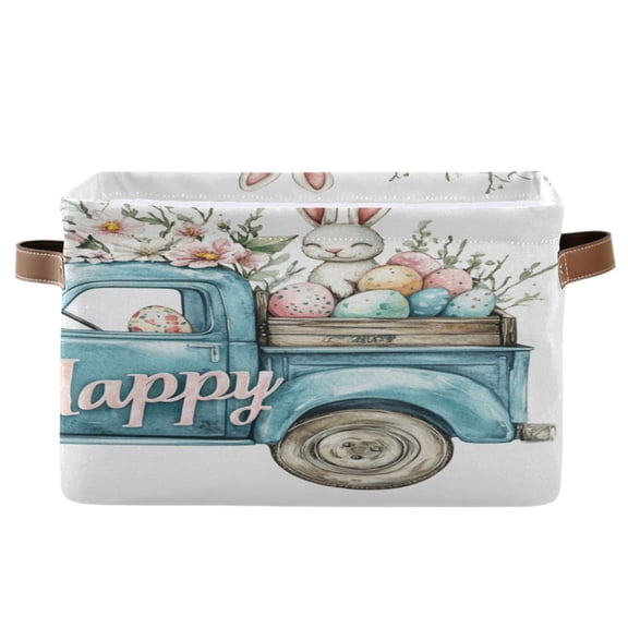 Square Storage Basket 14.2*10.2*8.3 Inch One Sizex2 Shelf Basket Open Home Storage Bins Bedroom Storage Basket Closet Storage Stylish Decor Easter Bunny