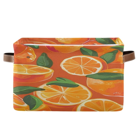Square Storage Basket 14.2*10.2*8.3 Inch One Sizex2 Shelf Basket Open Home Storage Bins Bedroom Storage Basket Closet Storage Stylish Decor Mandarin Orange