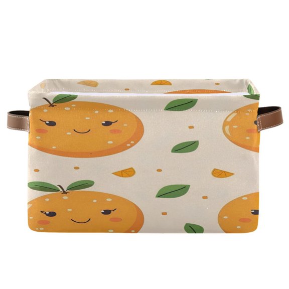 Square Storage Basket 14.2*10.2*8.3 Inch One Sizex2 Shelf Basket Open Home Storage Bins Bedroom Storage Basket Closet Storage Stylish Decor Cute Orange