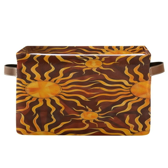 Square Storage Basket 14.2*10.2*8.3 Inch One Sizex2 Shelf Basket Open Home Storage Bins Bedroom Storage Basket Closet Storage Stylish Decor Orange Sun