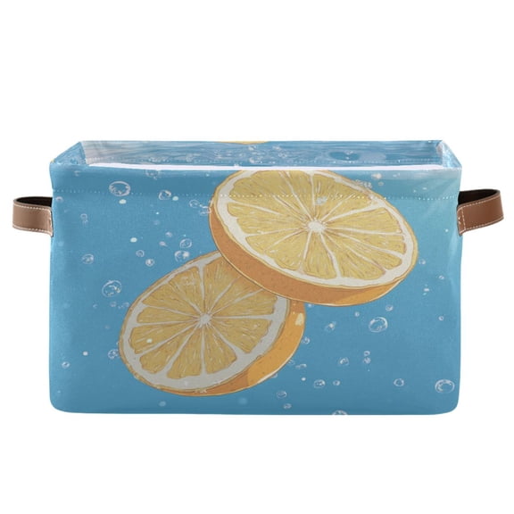 Square Storage Basket Home Storage Bins Bedroom Storage Basket Closet Storage Fashionable and Durable Beautiful Yellow Lemon